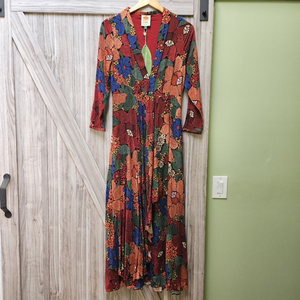 Farm Rio Black Stitched Flowers Maxi Dress - Picture 10 of 16